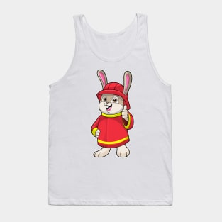 Rabbit as Firefighter with Helmet Tank Top